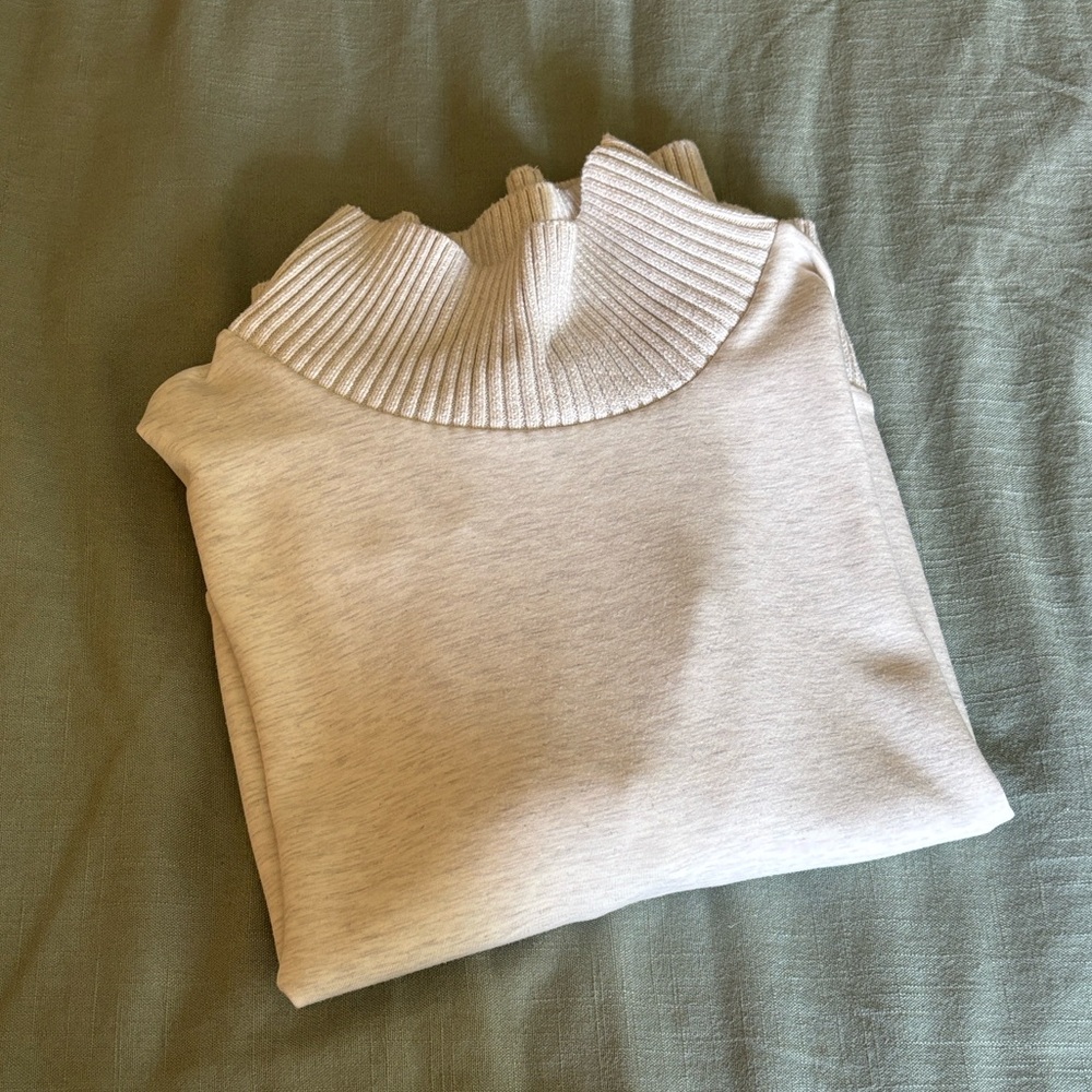 Varley Barker High Neck Sweatshirt, Light Grey, XL